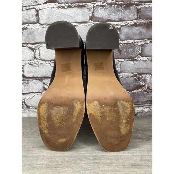 Madewell Brenner Black Brown Leather Block Heel Booties Zip Boots Women 9.5M US - Picture 16 of 16